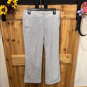 J. Crew City Fit Blue and White Striped Pants